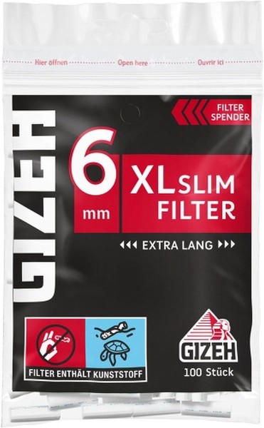 Gizeh Filter Black XL Slim 6mmkohle 6mm für x-type Cig